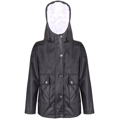PU Raincoat Jacket Windbreaker Waterproof Parka Hooded For Girls Boys Age 5-13 Years