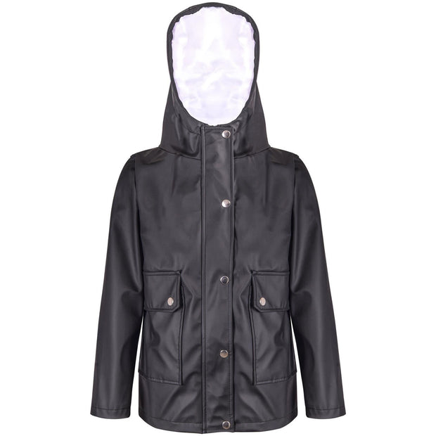 PU Raincoat Jacket Windbreaker Waterproof Parka Hooded For Girls Boys Age 5-13 Years