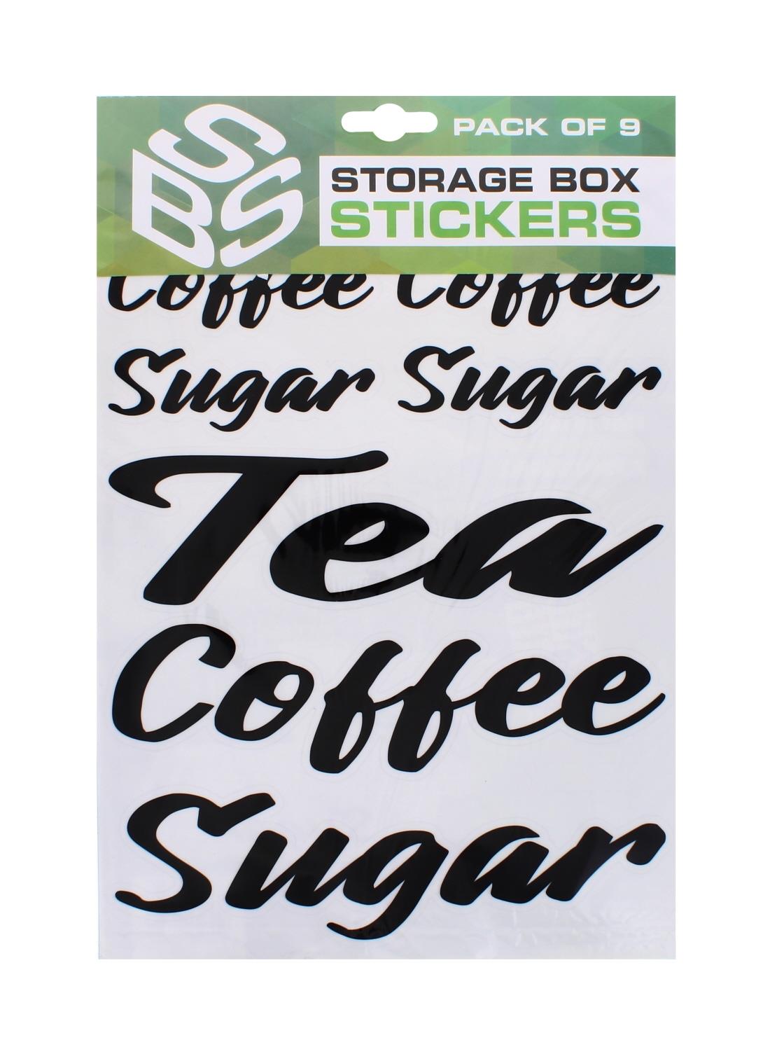 A2Z Storage Box Stickers Assorted 9 Pack Vinyl Organising Labels for Home