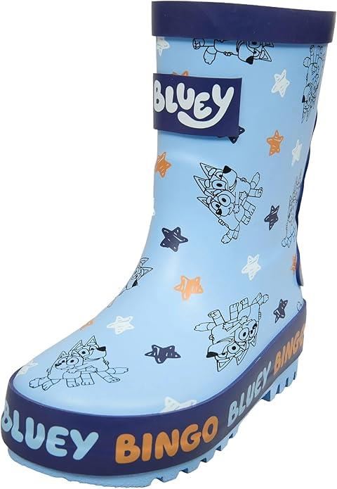 Bluey Boys Kids Wellies Waterproof Rain Wellington Boots Featuring and Bingo