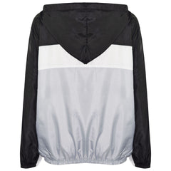 Kids Boys Girls Windbreaker Contrast Block Hooded Jackets Rain Mac Raincoat 5-13