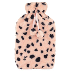 A2Z Hot Water Bottle 2 Litre Plush Faux Fur Fleece Cover Rubber Hot Water Bag