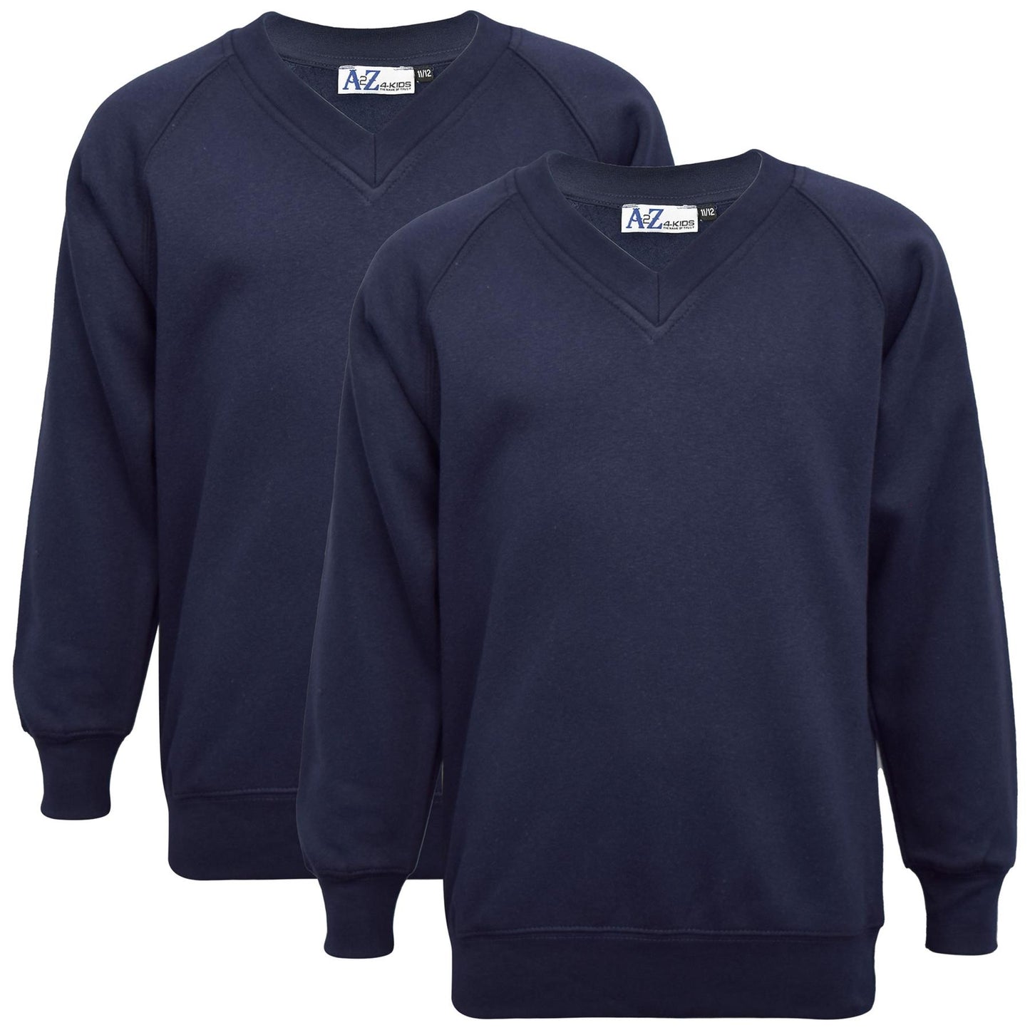 Girls Boys Scouts School Uniform 2 Pack V Neck Jumper Long Sleeves Sweatshirt