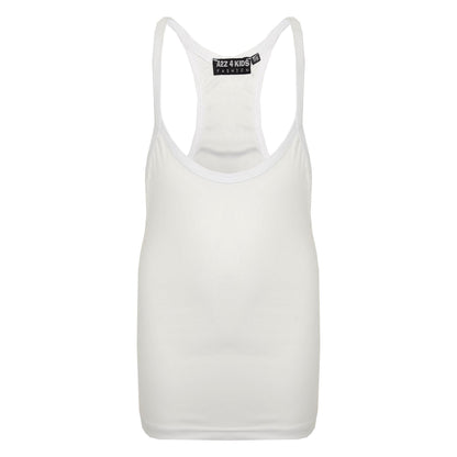 Kids Girls Childrens Vest Top Tank Top Fitted Age 5-6, 7-8, 9-10, 11-12,13 Years