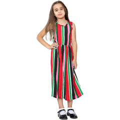 Kids Girls Maxi Dress Sleeveless Printed Party Fashion Summer Long Skater Dress