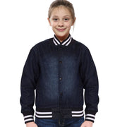 A2Z 4 Kids Boys Girls Ribbed Collar & Cuffs Denim Jacket 100% Cotton Kids Outerwear with Ribbed Hem Snap Button Closure Timeless Fashion for Everyday Adventures