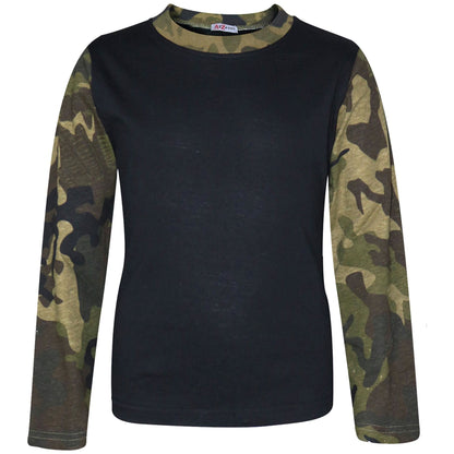 Kids Boys Long Sleeve Pyjamas Contrast T-Shirt Shorts loungewear Age 5-13 Years