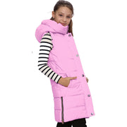 A2Z Kids Girls Long Line Vest Pink Jacket Long Sleeveless Urban Winter Wear Coat Down Vest Fashion Oversized Hooded Quilted Gilet Padded Jacket New Age 7-13