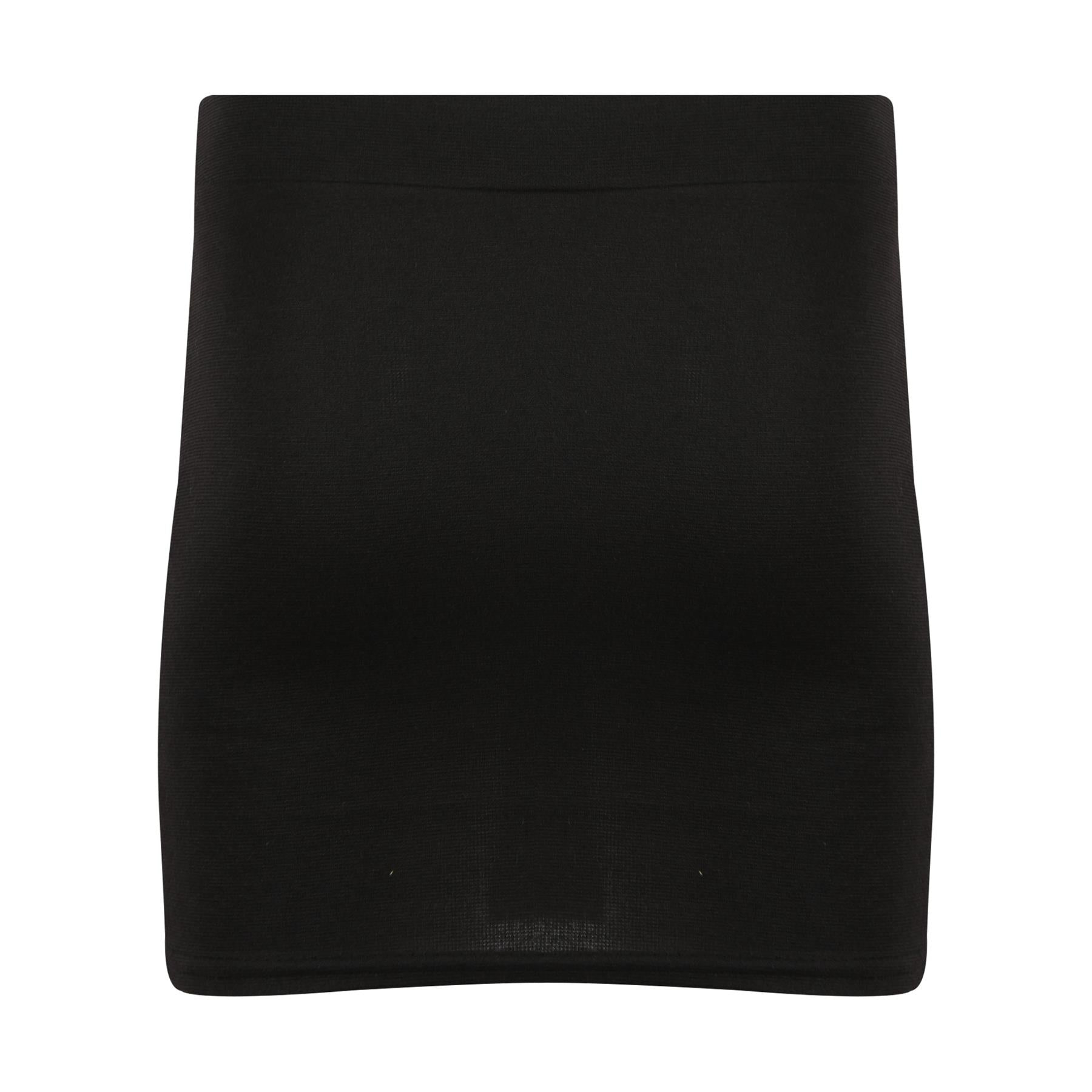 Kids Girls Black Mini School Skirt Stretch Waist Uniform Thigh Length Skirt