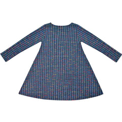 Kids Girls Swing Dress Long Sleeve Tweed Texture Flared Party Summer Dresses