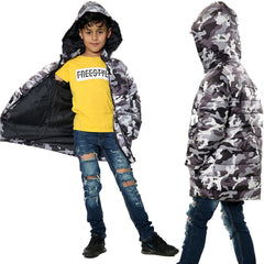 Kids Camo Puffer Coat Hooded Jacket New Detachable Hood Boys Age 3-13 yrs