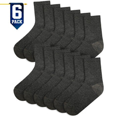 Kids Boys Girls Back to School Cotton Rich Plain Ankle School Socks Pack 6