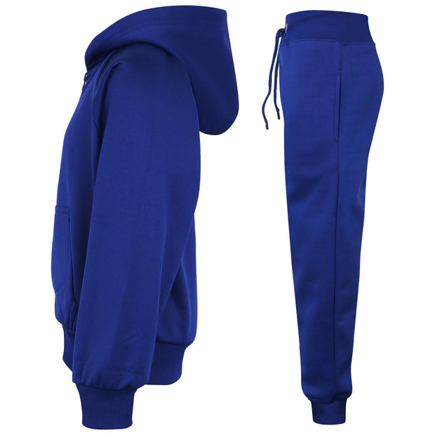 A2Z 4 Kids Girls Boys Plain Royal Blue Tracksuit Hoodie with Jogger Sweatpants Sports Activewear Set For Kids New Age 5 6 7 8 9 10 11 12 13 Years