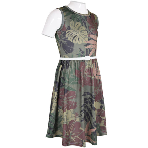 Kids Girls Skater Dress Sleeveless Camo Leaf Print Party Fashion Summer Dresses