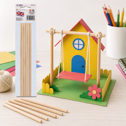 A2Z Wooden Dowels Craft Rods Natural Timber Sticks For Diy Hobby Projects