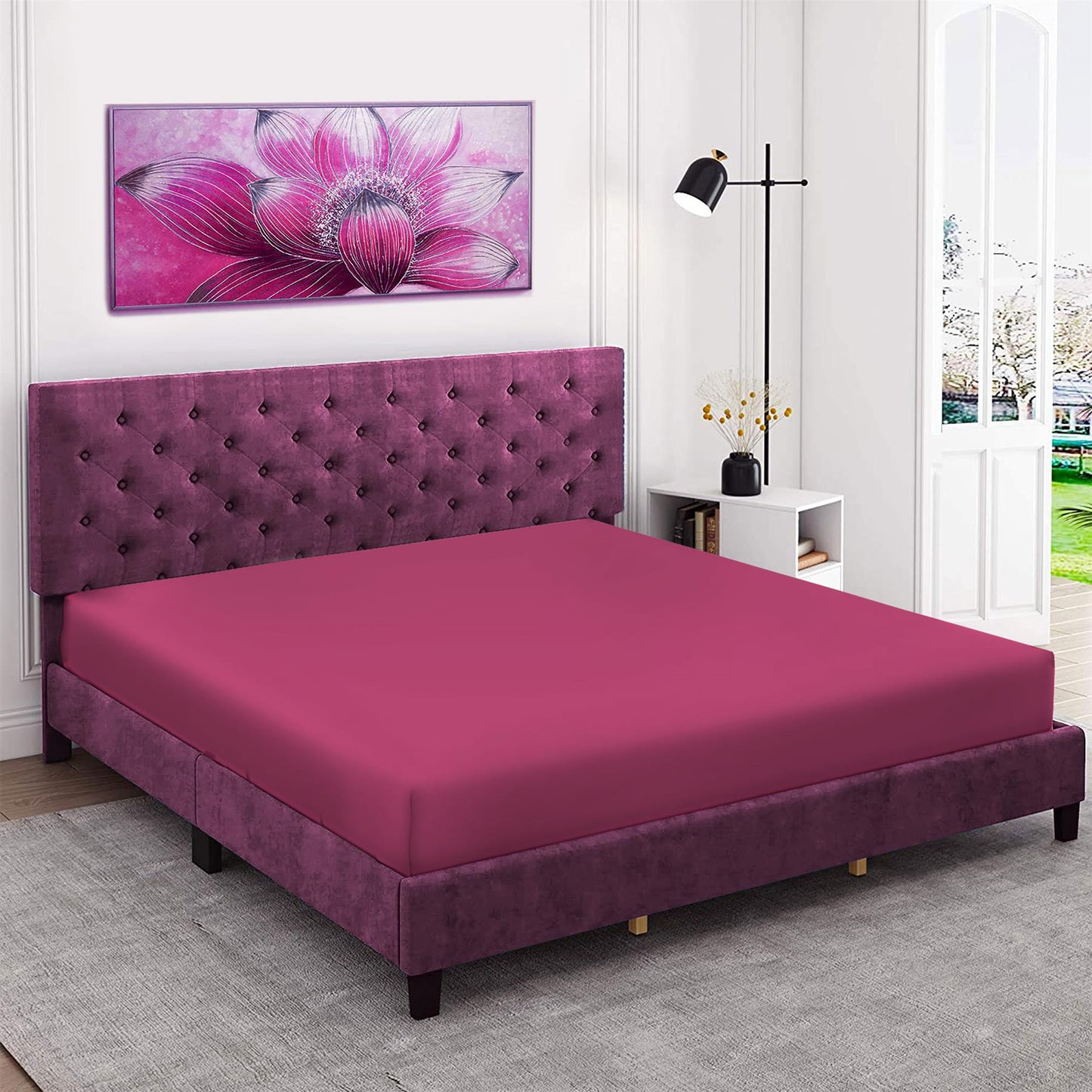 Easy Iron Percale Fitted Sheet Cotton Single Double King Super King Bed Sheet