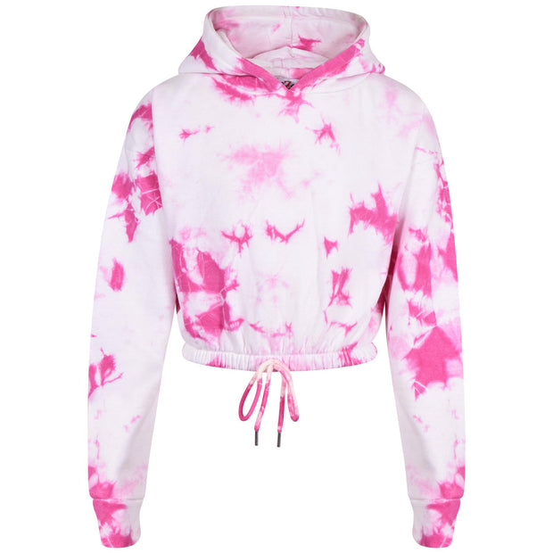 Kids Tie Dye Tracksuit Gym Cropped Hoodie Sweatpants Cord Set Girls Age 5-13