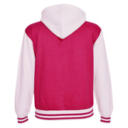 kids Girls Boys B.B Plain Hooded Jacket Varsity Classic Baseball Style Coat 2-13