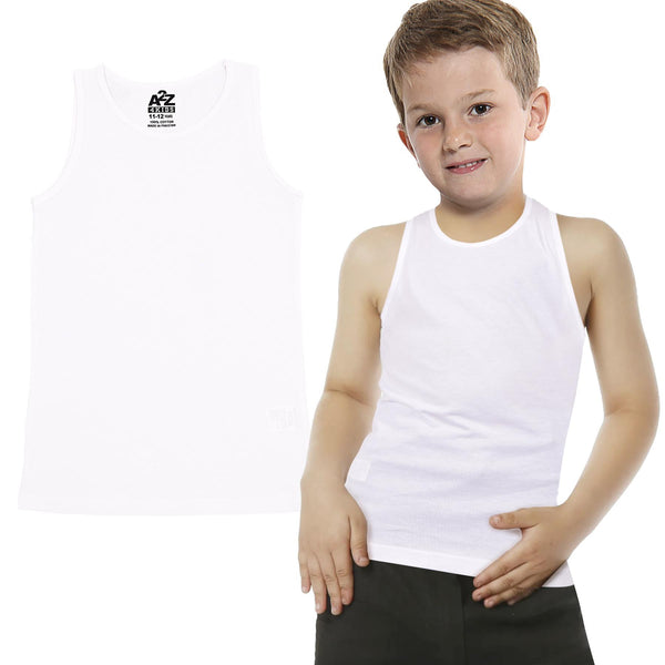 A2Z 4 Kids Boys Vest Top Fashion Underwear Sleeveless Summer School Vest 5-13