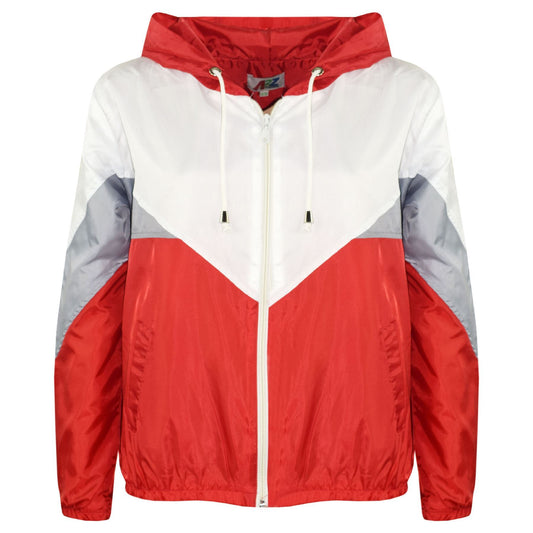 A2Z 4 Kids Girls Boys Windbreaker Waterproof Raincoat Red Jackets Contrast Panels Shower Resistant Lightweight Hooded Coat For Kids Age 5-13 Years