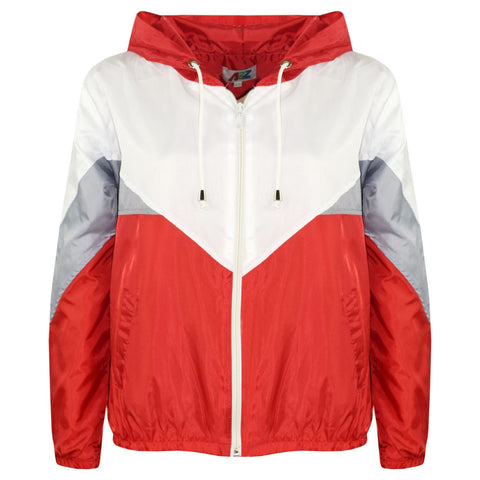 A2Z 4 Kids Girls Boys Windbreaker Waterproof Raincoat Red Jackets Contrast Panels Shower Resistant Lightweight Hooded Coat For Kids Age 5-13 Years