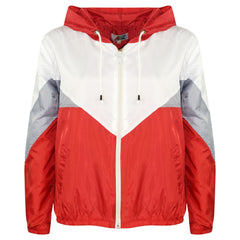 A2Z 4 Kids Girls Boys Windbreaker Waterproof Raincoat Red Jackets Contrast Panels Shower Resistant Lightweight Hooded Coat For Kids Age 5-13 Years
