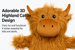 A2Z Hot Water Bottle 750ml Animal Design Highland Soft Plush Cover Heat Therapy