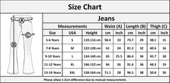 Kids Girls Denim Jeans Comfort Stretchy Flared Bell Bottom Ripped Fashion Pants