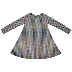 Kids Girls Swing Dress Long Sleeve Tweed Texture Flared Party Summer Dresses