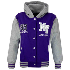A2Z 4 Kids Girls Boys Baseball NY ATHLETIC Hooded Trending Jacket Age 5-13 Years