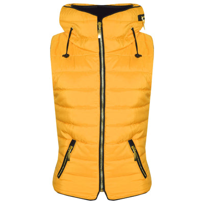 A2Z 4 Kids Kids Girls Boys Designer's Mustard Sleeveless Hooded Padded Quilted Puffer Bubble Gilet Bodywarmer Jackets New Age 5 6 7 8 9 10 11 12 13 Years