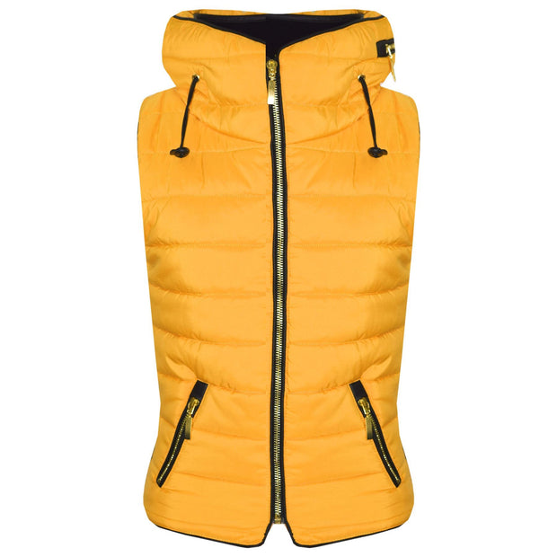 A2Z 4 Kids Kids Girls Boys Designer's Mustard Sleeveless Hooded Padded Quilted Puffer Bubble Gilet Bodywarmer Jackets New Age 5 6 7 8 9 10 11 12 13 Years