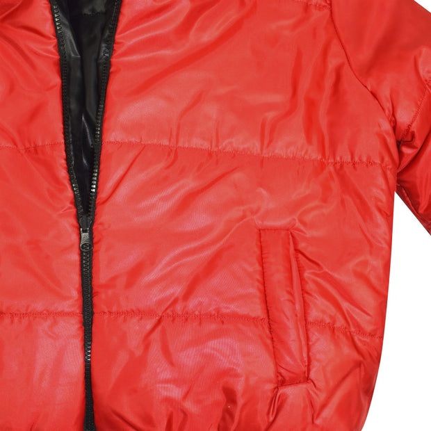 Girls Jackets Kids Reversible Cropped Hooded Padded Puffer Jacket Coat 5-13 Year