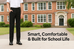Kids Boys Teens School Uniform Pant Teflon Coated  Adjustable Reinforced Pants