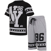 A2Z 4 Kids® Kids Boys Girls T Shirt Short Set Designer's Black 100% Cotton NY New York Print T-Shirt Top & Shorts Set Age 5 6 7 8 9 10 11 12 13 Years