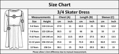 Girls Skater Dress Kids Party Fashion Dresses With Free Belt 3/4 Sleeves 7-13 Yr