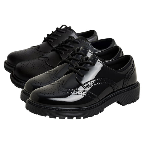 A2Z Girls Teens Ladies Brogue School University Office Lace Up PU Leather Shoes