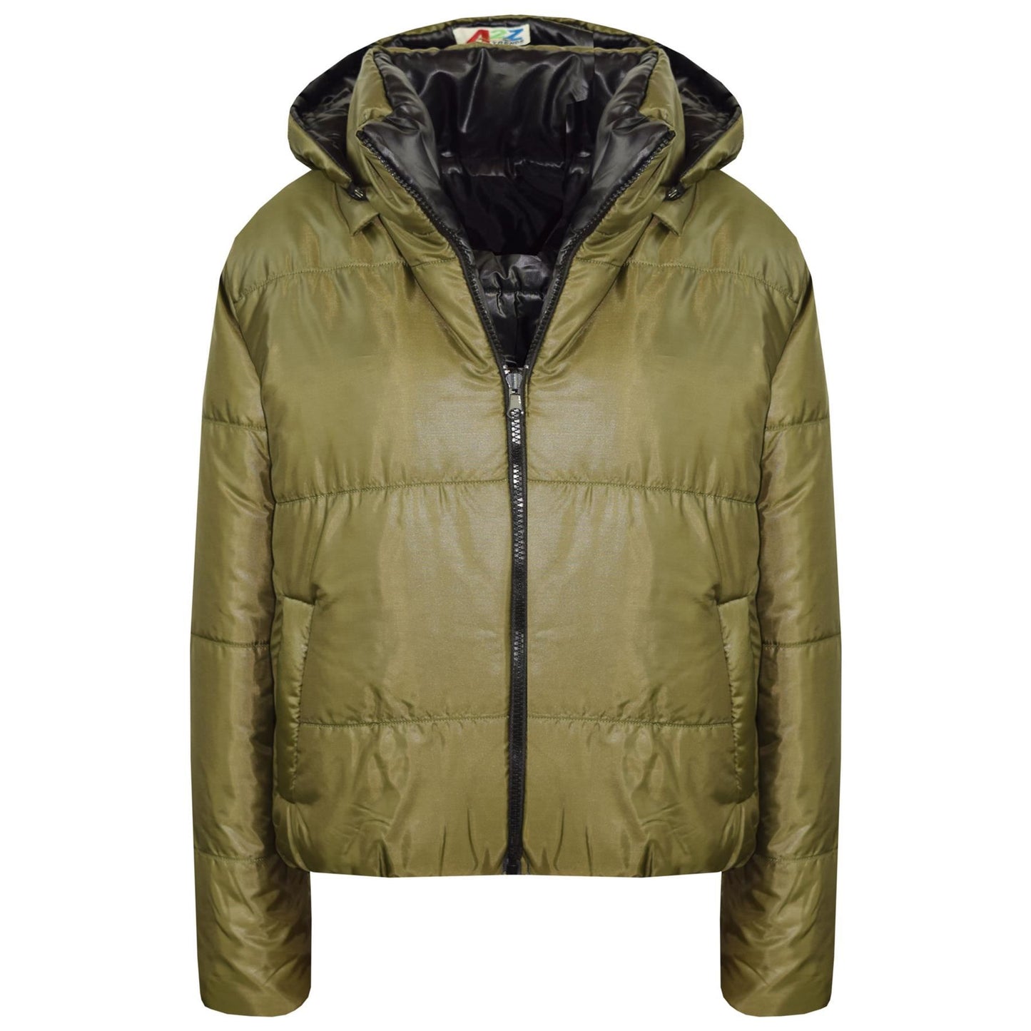 Girls Jackets Kids Reversible Cropped Hooded Padded Puffer Jacket Coat 5-13 Year