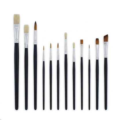 A2Z 12 Piece Artist Paint Brush Set Assorted Paint Brushes for Craft
