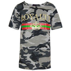 Girls Tops Kids Royalty Camouflage T Shirt Top & Legging Loungewear Set 7-13 Yr