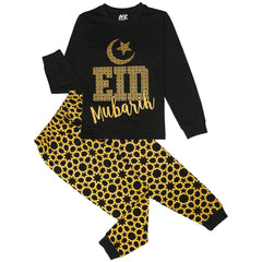 Kids Girls Childrens Black Eid PJS Pyjamas Sleepover 2 Piece Cotton Gift 2-13