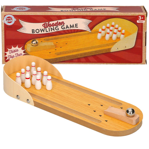A2Z 4 Kids Mini Bowling Wooden Tabletop Toy Set Kids Miniature Skittles Game Set