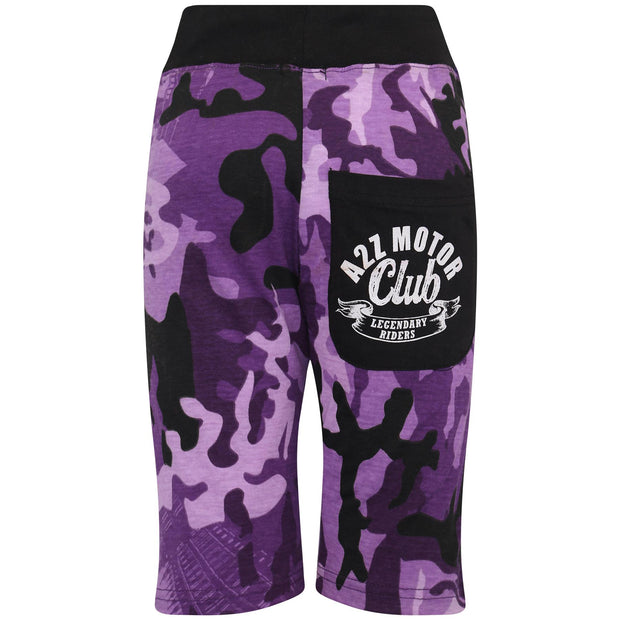 A2Z 4 Kids Girls Boys Shorts Designer's Camouflage Purple Print Cotton Chino Shorts Casual Knee Length Half Pant Age 5 6 7 8 9 10 11 12 13 Years