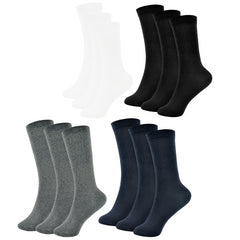 Kids Girls Plain Knee High Socks Pack of 3 Comfortable School Cotton Socks