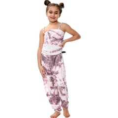 Kids Girls Jumpsuit Tie Dye Print Trendy Fahsion Playsuit All In One Jumpsuits