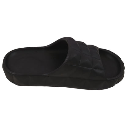 Womens Open Toe Soft Padded Diamond Slider Slip-On Casual Summer Mule Slipper