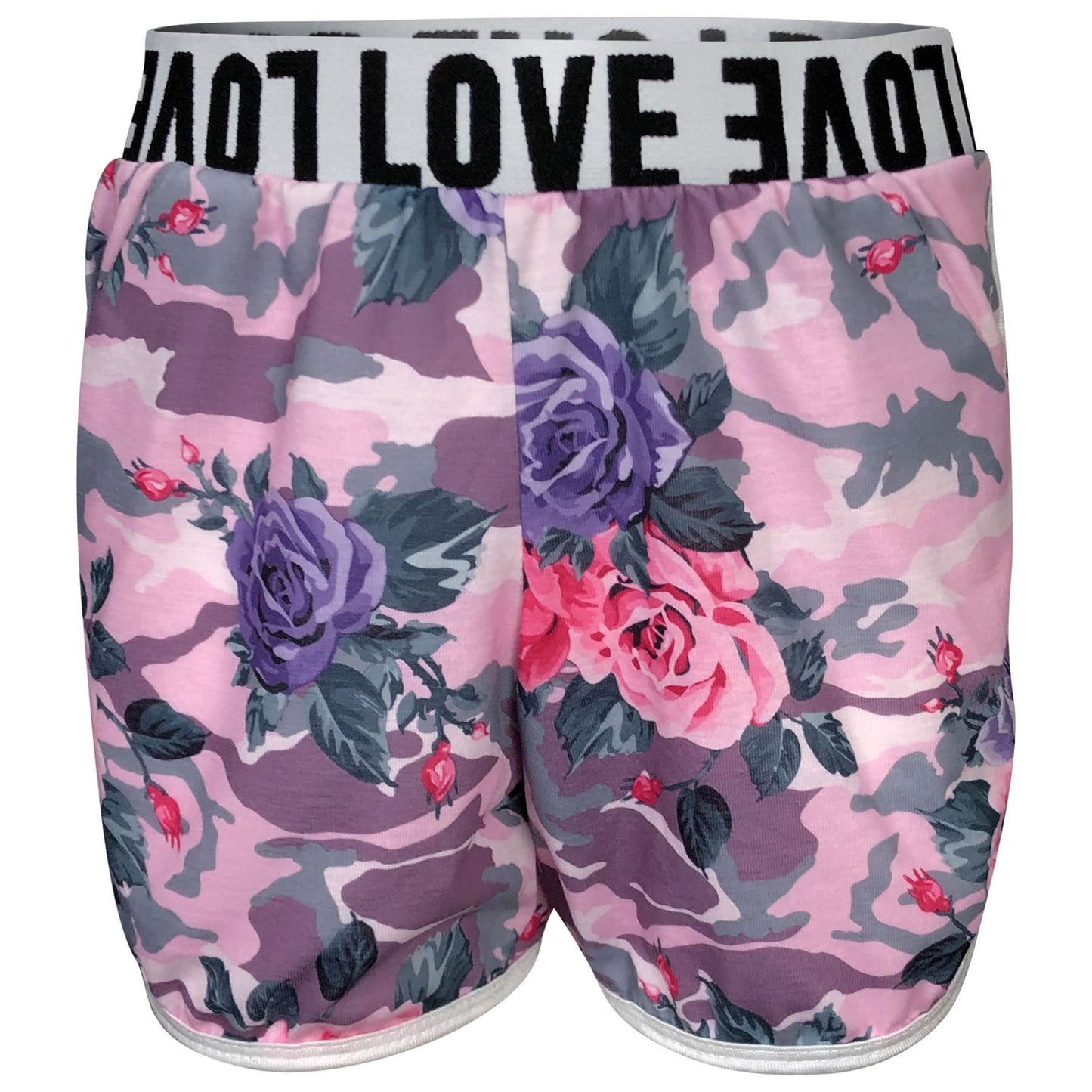 Kids Girls Top & Shorts Camouflage Floral Print Fashion Summer Outfit Set 7-13 Y