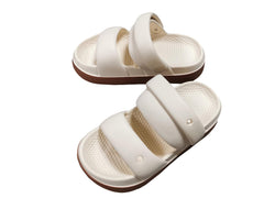Kids Girls Sandals Flat Open Toe Summer Beach Slip-On Soft Sole Pillow Sliders