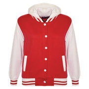 kids Girls Boys B.B Plain Hooded Jacket Varsity Classic Baseball Style Coat 2-13