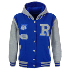 Kids Baseball Hooded R Fashion NYC/FOX Jacket Long Sleeve Coat Girls Boys 2-13Yr